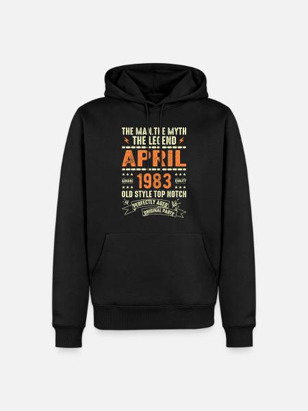 April 1983, APRIL 1983 - Men’s Premium Organic Hoodie - black