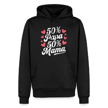 50 Papa 50 Mama Baby Geschenk Cool - Männer Premium Bio Hoodie - Schwarz - Vorne - Nico (187cm)