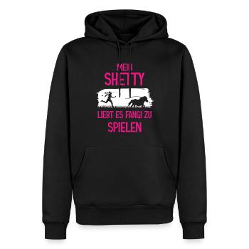 Shetty spielt Fangi - Männer Premium Bio Hoodie - Schwarz - Vorne - Nico (187cm)