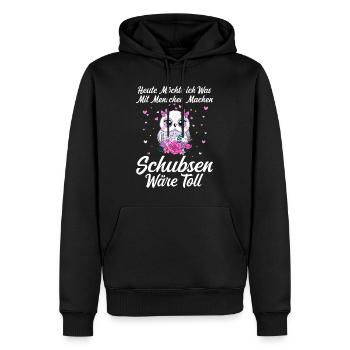 Aujourd’hui, je veux faire quelque chose avec des gens qui poussent... - Sweat à capuche Premium bio Homme - noir - Devant - Nico (187cm)