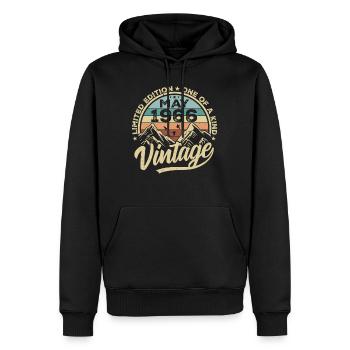 Geburtstag Vintage Mai 1966 original May 1966 - Männer Premium Bio Hoodie - Schwarz - Vorne - Nico (187cm)
