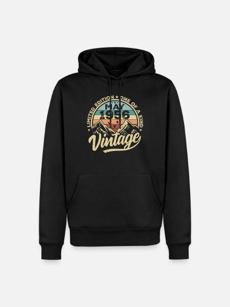 Anniversaire Vintage Mai 1956 original Mai 1956 - Sweat à capuche Premium bio Homme - noir