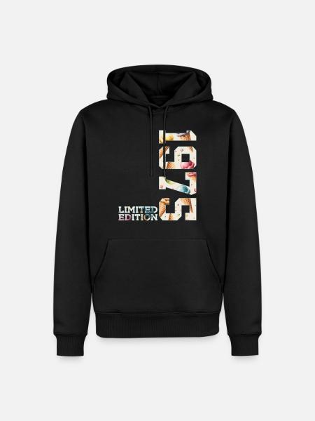 BEGRÆNSET UDGAVE 1975 51 ÅR MED IS 51-ÅRS FØDSELSDAG - Herre Premium økologisk hoodie - sort