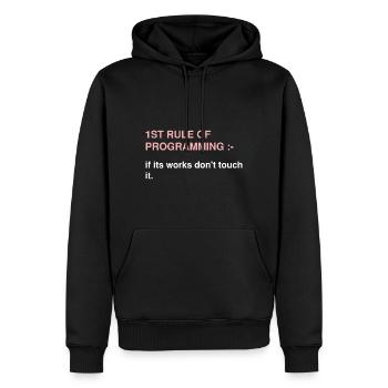 Conception de cybersécurité pour la sécurité informatique et les pirates informatiques - Sweat à capuche Premium bio Homme - noir - Devant - Nico (187cm)