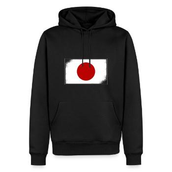 Drapeau du Japon Look Usé Nihon Drapeau Japonais - Sweat à capuche Premium bio Homme - noir - Devant - Nico (187cm)