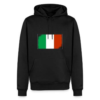 Drapeau de l’Italie Vintage Drapeau italien Look vieilli - Sweat à capuche Premium bio Homme - noir - Devant - Nico (187cm)