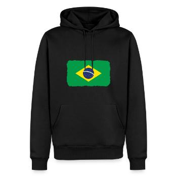 Drapeau du Brésil Drapeau brésilien Amérique du Sud - Sweat à capuche Premium bio Homme - noir - Devant - Nico (187cm)