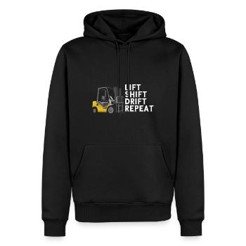 Gabelstaplerfahrer und Lagerhaus Gabestaplerfahrer - Männer Premium Bio Hoodie - Schwarz - Vorne - Nico (187cm)