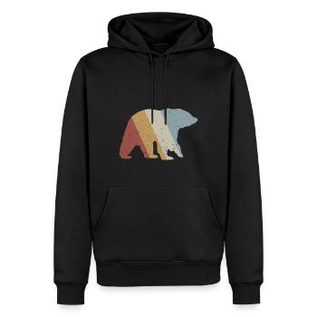 Ours Retro Style Vintage - Sweat à capuche Premium bio Homme - noir - Devant - Nico (187cm)