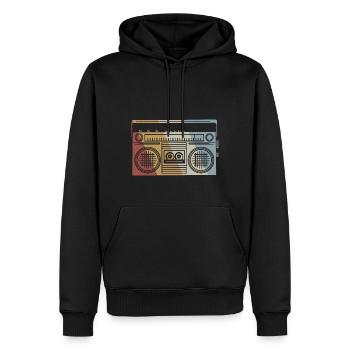 Ghetto Blaster Retro Style Vintage - Men’s Premium Organic Hoodie - black - Front - Nico (187cm)