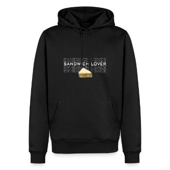 Sandwich Cheese Love Food Fast Food - Men’s Premium Organic Hoodie - black - Front - Nico (187cm)