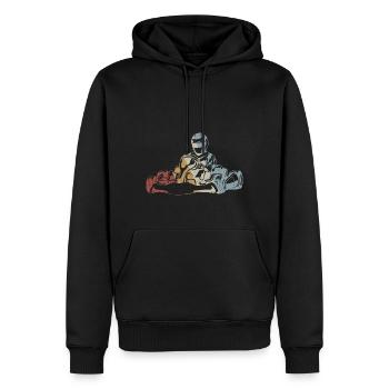 Gokart Retro Style Vintage - Männer Premium Bio Hoodie - Schwarz - Vorne - Nico (187cm)