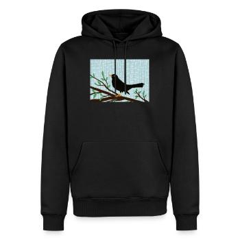 merle - Sweat à capuche Premium bio Homme - noir - Devant - Nico (187cm)