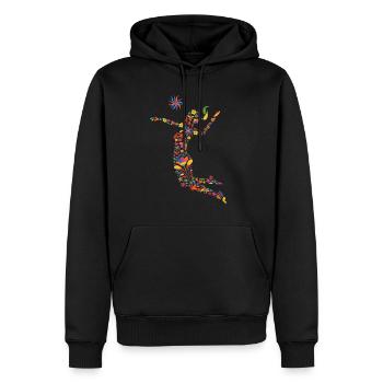 Volleyballerin Blumen Mädchen Volleyball Spielerin - Männer Premium Bio Hoodie - Schwarz - Vorne - Nico (187cm)