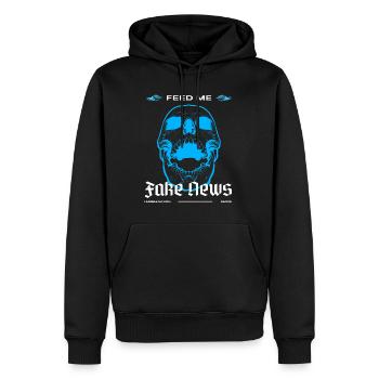 Füttere mich mit Fake News urban in blue - Männer Premium Bio Hoodie - Schwarz - Vorne - Nico (187cm)