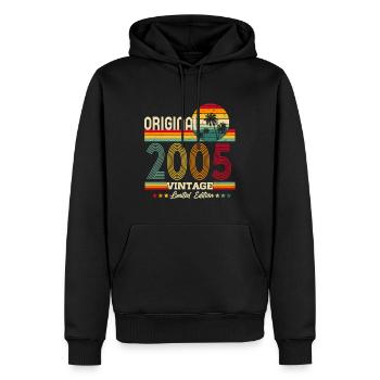 Original 2005 Vintage Cadeau d’anniversaire Rétro - Sweat à capuche Premium bio Homme - noir - Devant - Nico (187cm)