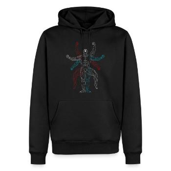 Perfektes Training - Männer Premium Bio Hoodie - Schwarz - Vorne - Nico (187cm)