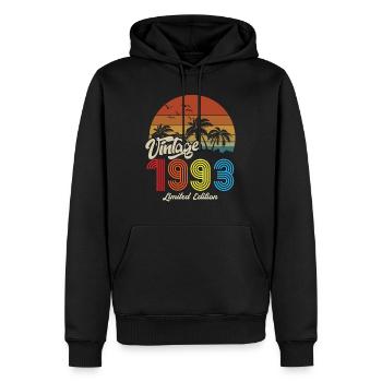 Vintage exemplaire unique 1993 Edition limitée - Sweat à capuche Premium bio Homme - noir - Devant - Nico (187cm)