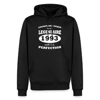 Unique vintage 1993 Limited edition - Men’s Premium Organic Hoodie - black - Front - Nico (187cm)