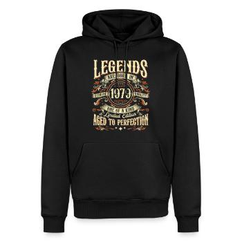 Né en 1979 Legends Vintage Anniversaire - Sweat à capuche Premium bio Homme - noir - Devant - Nico (187cm)