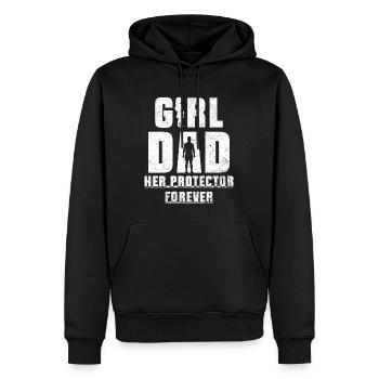 Girl Dad Her Protector Forever Father of Girls Fun - Men’s Premium Organic Hoodie - black - Front - Nico (187cm)