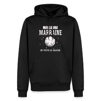 Meilleure Marraine De La Galaxie - Sweat à capuche Premium bio Homme - noir - Devant - Nico (187cm)