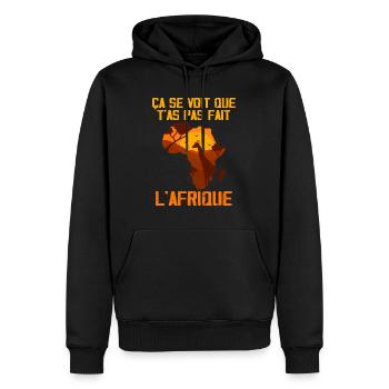Ca se voit que t'as pas fait l'Afrique - Sweat à capuche Premium bio Homme - noir - Devant - Nico (187cm)