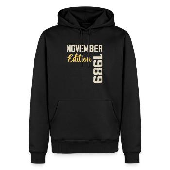 Born in November 1989 - Edition 1989 - Men’s Premium Organic Hoodie - black - Front - Nico (187cm)