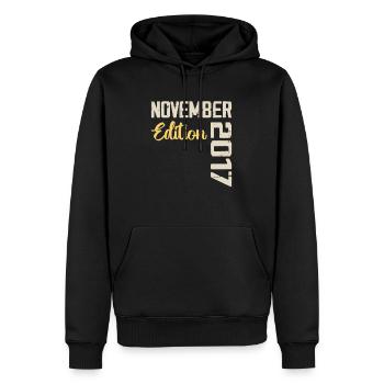 Born in November 2017 - Edition 2017 - Men’s Premium Organic Hoodie - black - Front - Nico (187cm)