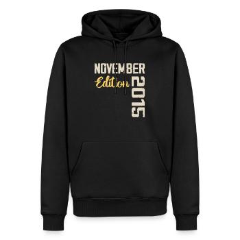 Geboren im November 2015 - Ausgabe 2015 - Männer Premium Bio Hoodie - Schwarz - Vorne - Nico (187cm)