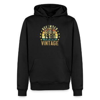 Les légendes sont nés en novembre 1980 - 1980 - Sweat à capuche Premium bio Homme - noir - Devant - Nico (187cm)