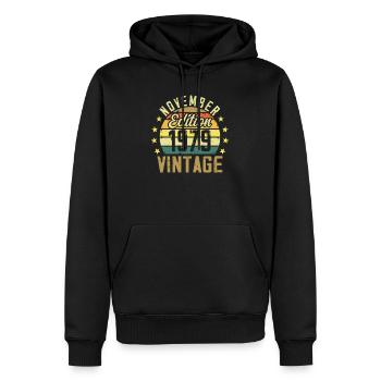 Les légendes sont nés en novembre 1979 - 1979 - Sweat à capuche Premium bio Homme - noir - Devant - Nico (187cm)