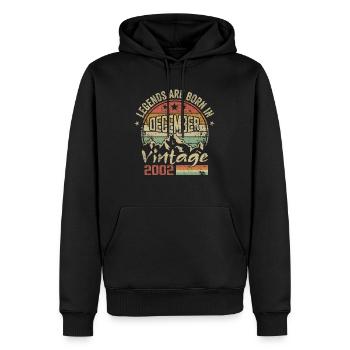 Légendes Sont Nés En Décembre 2002 - 2002 Décembre - Sweat à capuche Premium bio Homme - noir - Devant - Nico (187cm)