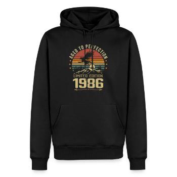 1986 Original Vintage Anniversaire 1986 rétro - Sweat à capuche Premium bio Homme - noir - Devant - Nico (187cm)