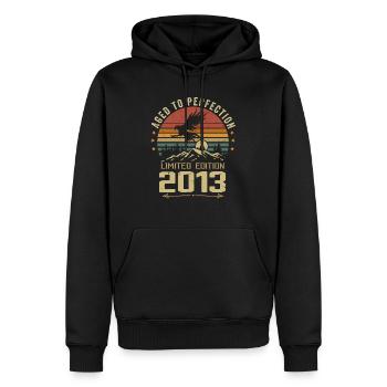 2013 Original Vintage Retro Jubiläum 2013 - Männer Premium Bio Hoodie - Schwarz - Vorne - Nico (187cm)