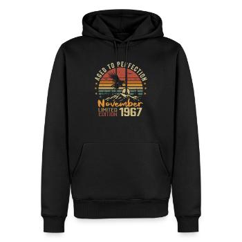 Die Legenden wurden im November 1967 - 1967 geboren - Männer Premium Bio Hoodie - Schwarz - Vorne - Nico (187cm)