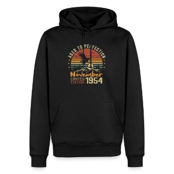 Die Legenden wurden im November 1954 - 1954 geboren - Männer Premium Bio Hoodie - Schwarz - Vorne - Nico (187cm)