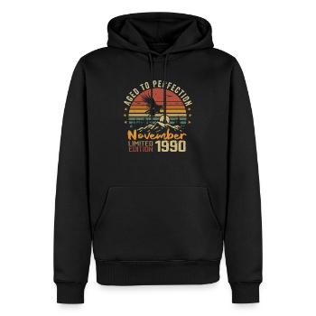 Die Legenden wurden im November 1990 - 1990 geboren - Männer Premium Bio Hoodie - Schwarz - Vorne - Nico (187cm)