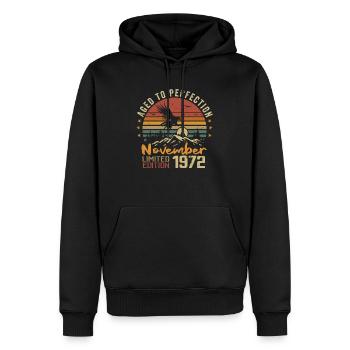 Die Legenden wurden im November 1972 - 1972 geboren - Männer Premium Bio Hoodie - Schwarz - Vorne - Nico (187cm)