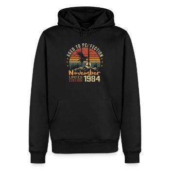 Die Legenden wurden im November 1984 - 1984 geboren - Männer Premium Bio Hoodie - Schwarz - Vorne - Nico (187cm)
