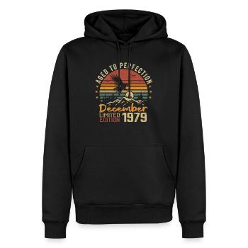 Les Légendes Sont Nées En Décembre 1979 - 1979 - Sweat à capuche Premium bio Homme - noir - Devant - Nico (187cm)