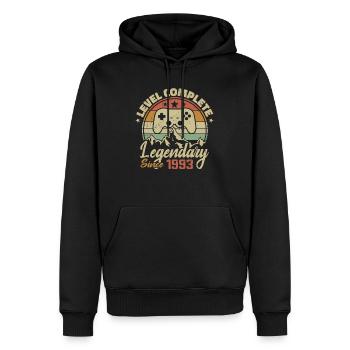 Cadeau D'anniversaire 1993 Niveau Complete - 1993 - Sweat à capuche Premium bio Homme - noir - Devant - Nico (187cm)
