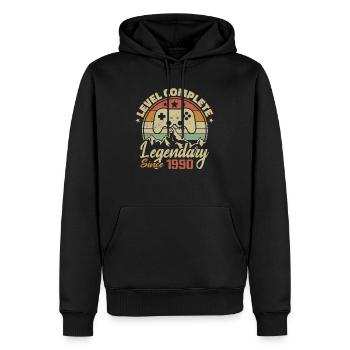 Cadeau D'anniversaire 1990 Niveau Complete - 1990 - Sweat à capuche Premium bio Homme - noir - Devant - Nico (187cm)