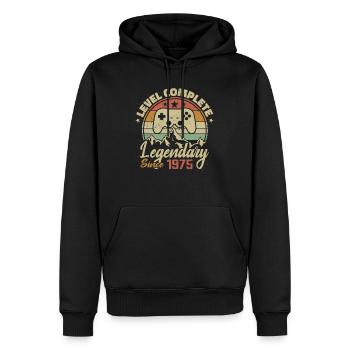 1975 Complete Level Birthday Gift - 1975 - Men’s Premium Organic Hoodie - black - Front - Nico (187cm)