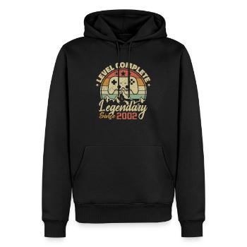 Cadeau D'anniversaire 2002 Niveau Complete - 2002 - Sweat à capuche Premium bio Homme - noir - Devant - Nico (187cm)
