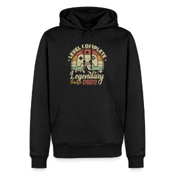 Cadeau D'anniversaire 2022 Niveau Complete - 2022 - Sweat à capuche Premium bio Homme - noir - Devant - Nico (187cm)