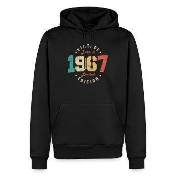 Vintage 1967 Original 1967 Anniversaire Rétro 1967 - Sweat à capuche Premium bio Homme - noir - Devant - Nico (187cm)