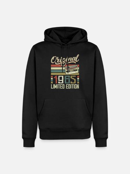 Vintage 1965 Cadeau D'anniversaire Rétro 1965 - Sweat à capuche Premium bio Homme - noir