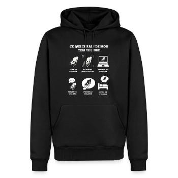 temps libre cyclisme - Sweat à capuche Premium bio Homme - noir - Devant - Nico (187cm)