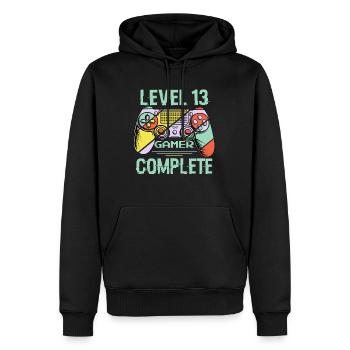 Niveau 13 complète 13 Ans Gamer Level 13 Complete - Sweat à capuche Premium bio Homme - noir - Devant - Nico (187cm)